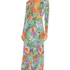AFRM Assi Floral Cutout Dress in Green